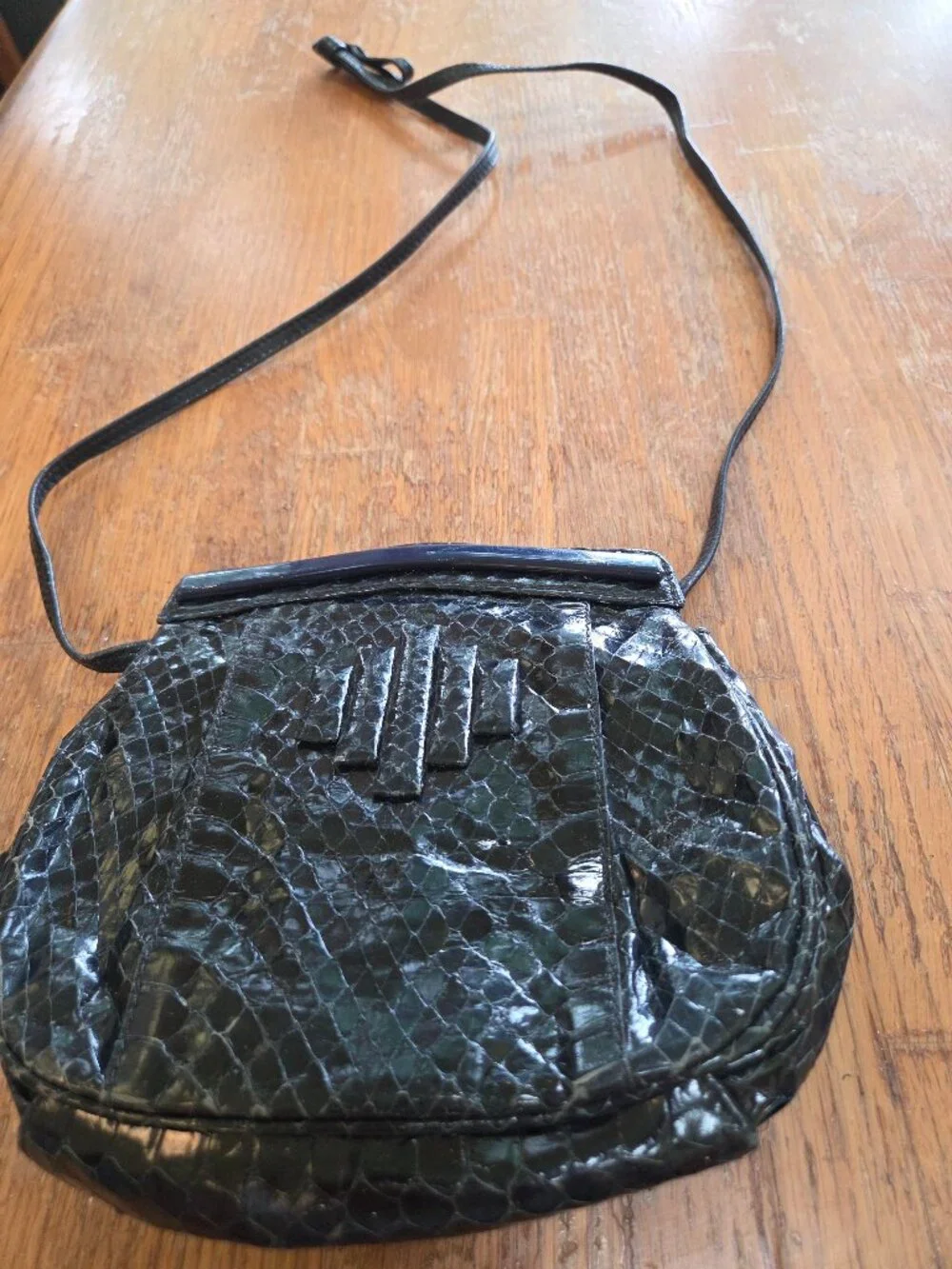Vintage Barbara Bolan Navy Leather Designer Cross Body